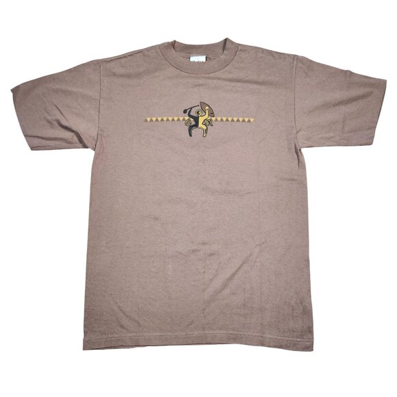 Hawaiian Traditions Sun & Surf Graphic T-Shirt Murina M 100% Cotton Brown - Picture 4 of 8